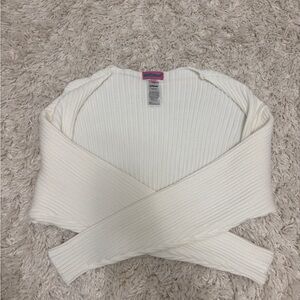 Edikted White Ribbed cardigan